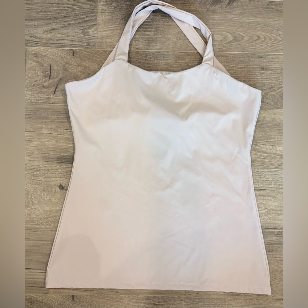Zaggora Pink Halter Athletic Tank Top Built-In Bra Size 10 Yoga & Workout Top